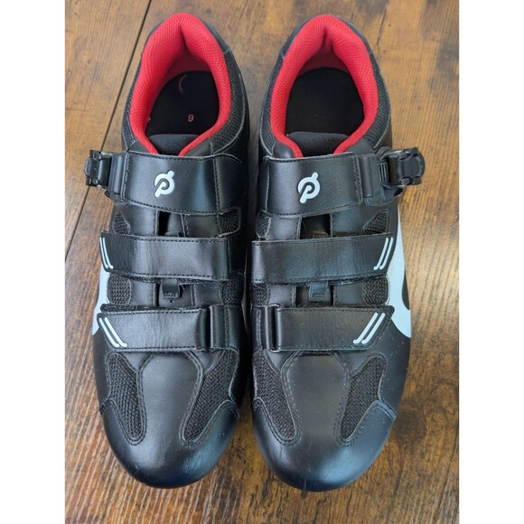 Peloton Men’s Cycling Shoes Size 42 US 8.5 9 Cleats Black Red main image 4